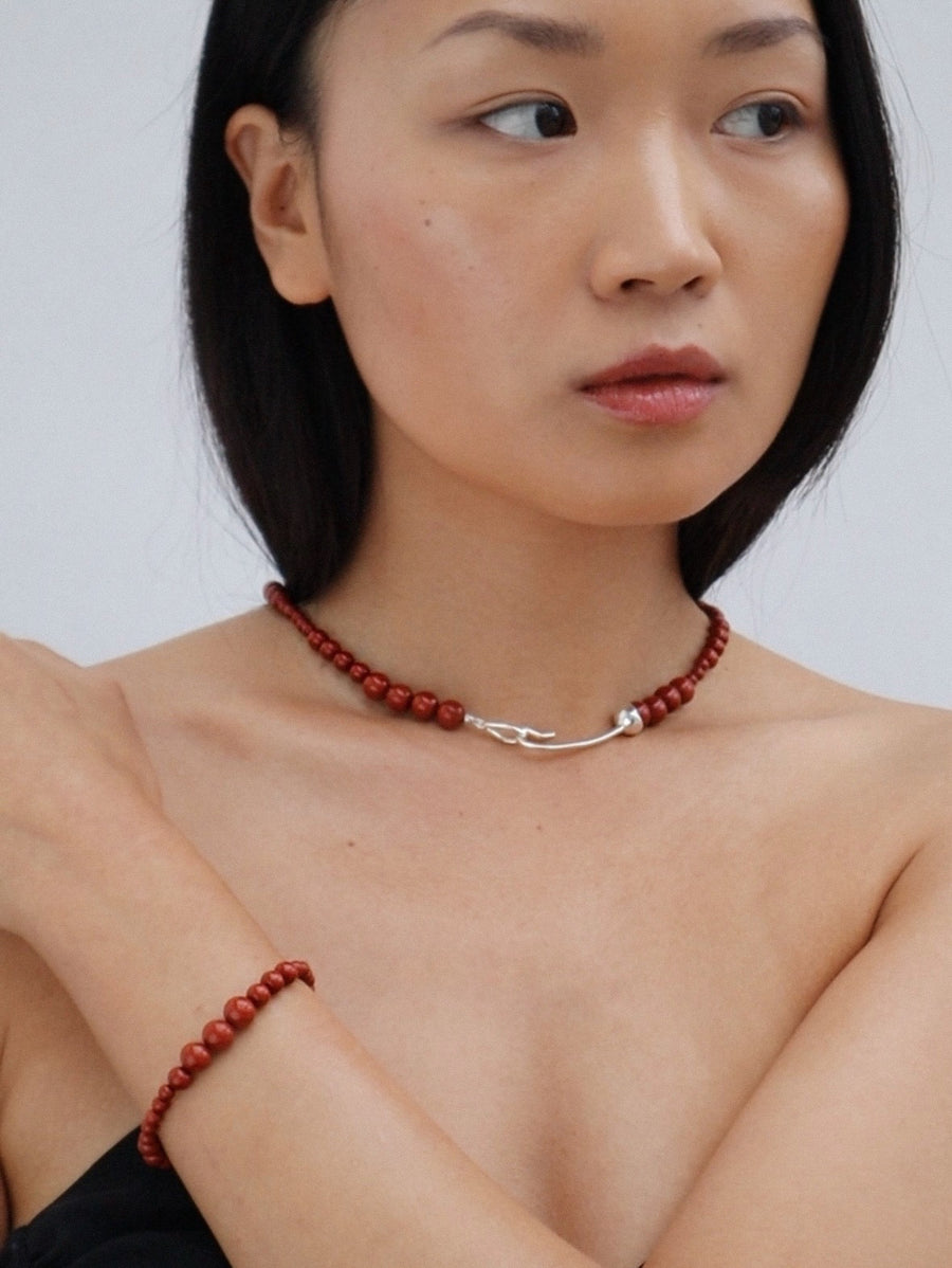 Collier Jaspe rouge