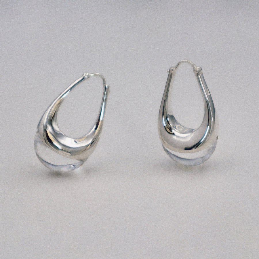 Crystal silver earrings
