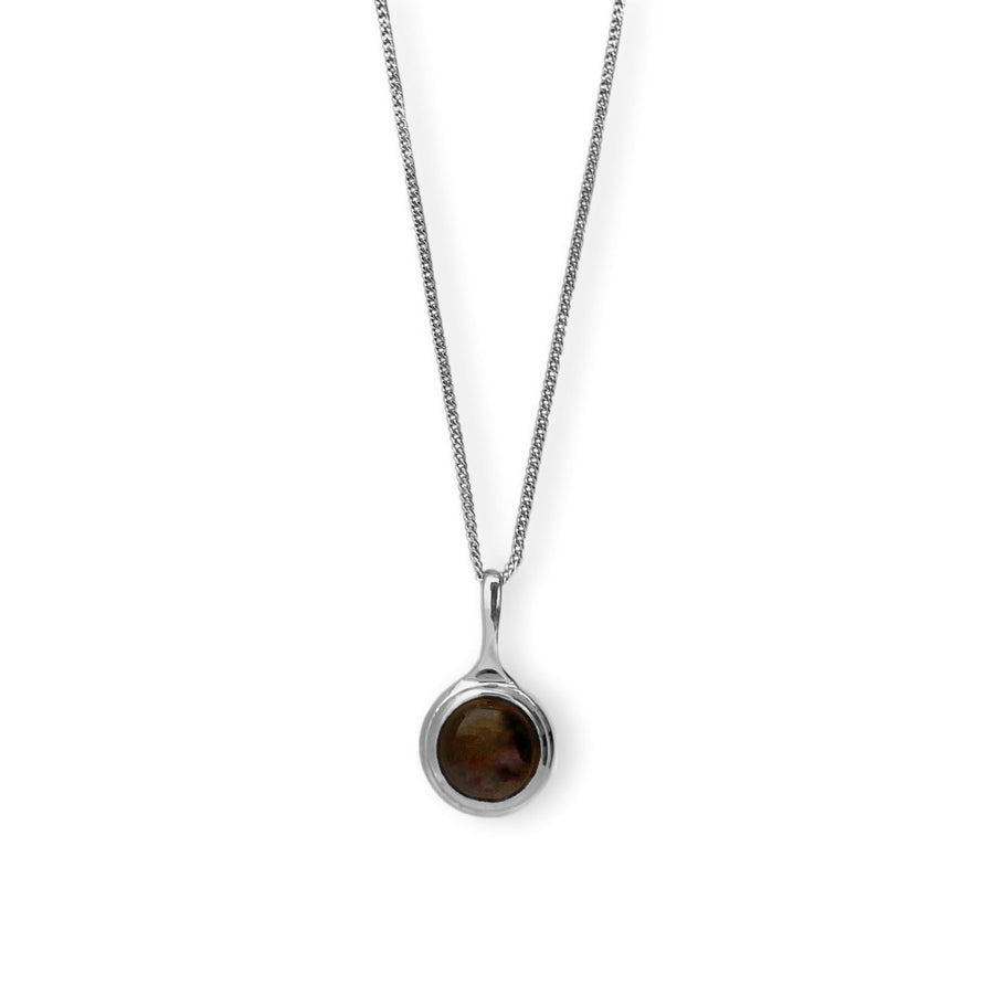 Smoky Quartz silver necklace