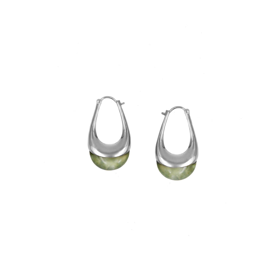 Small Prehnite silver earrings 