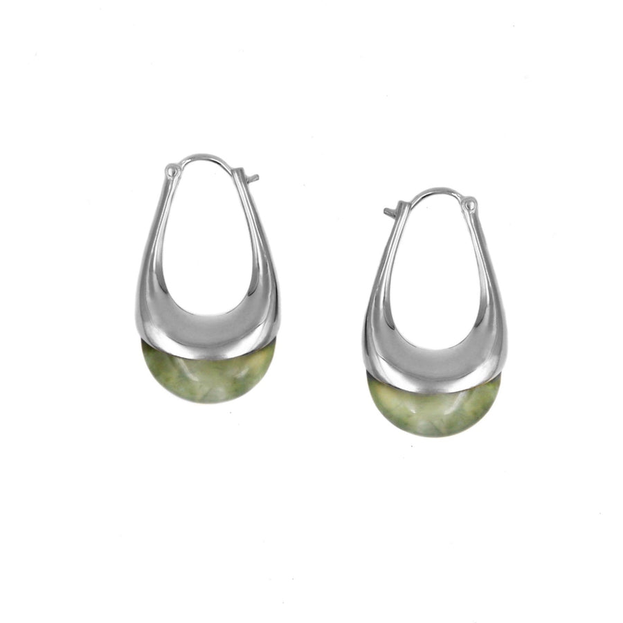 Prehnite silver earrings