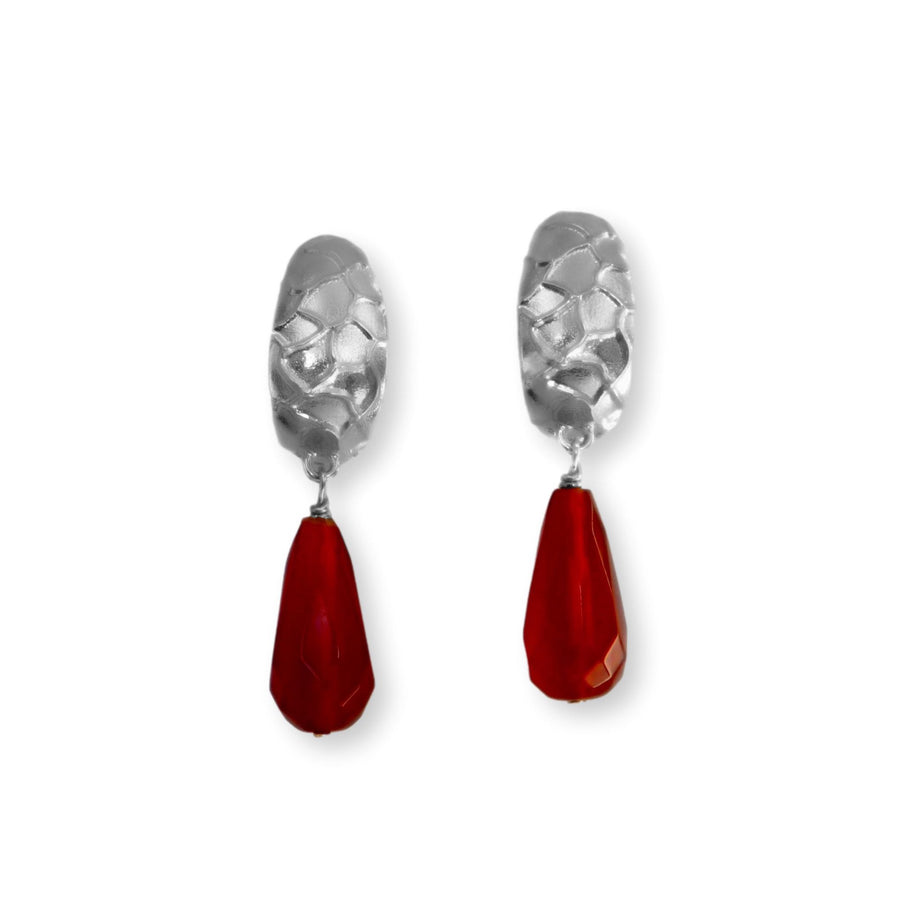 La Lagune Carnelian silver earrings